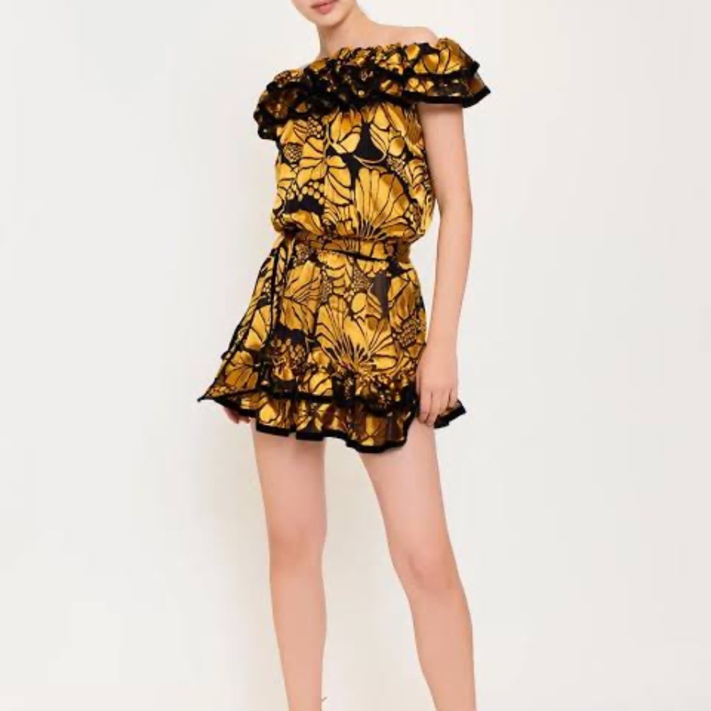 Azulu botany dress gold